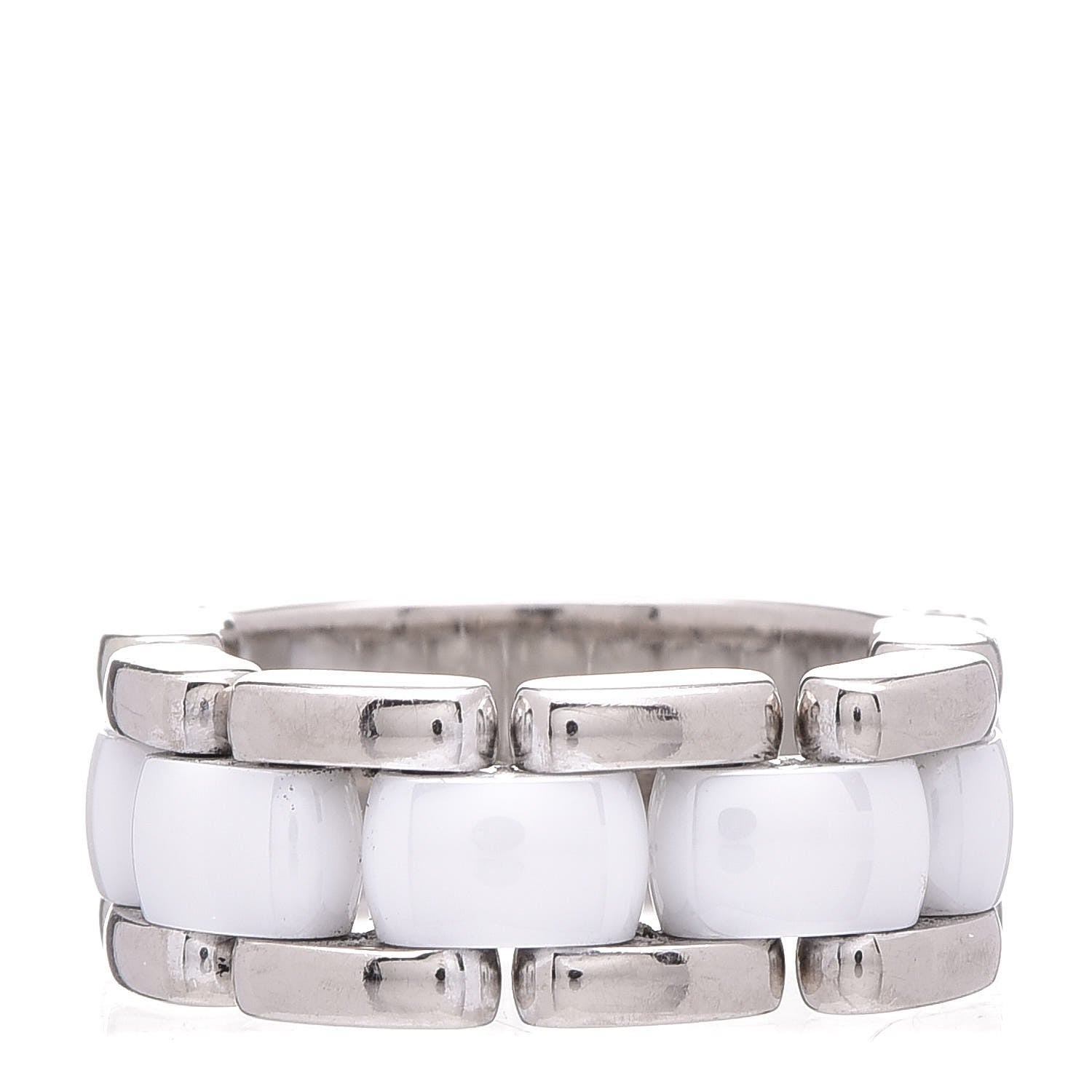 Chanel 18K White Gold Ceramic Medium Ultra Ring 49 5 White 1 of 4