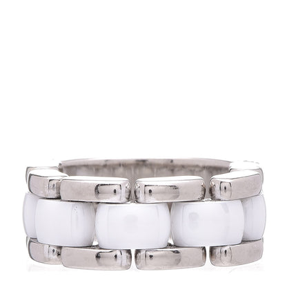 Chanel 18K White Gold Ceramic Medium Ultra Ring 49 5 White 1 of 4