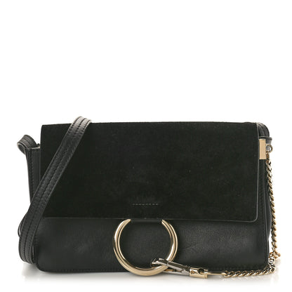 Chloe Suede Calfskin Small Faye Shoulder Bag Black 1 of 11