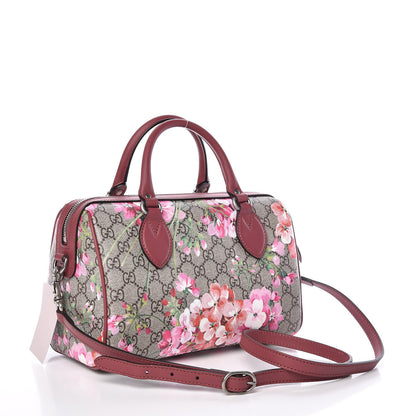 Gucci GG Supreme Monogram Blooms Small Boston Beige Multicolor Dry Rose 3 of 16