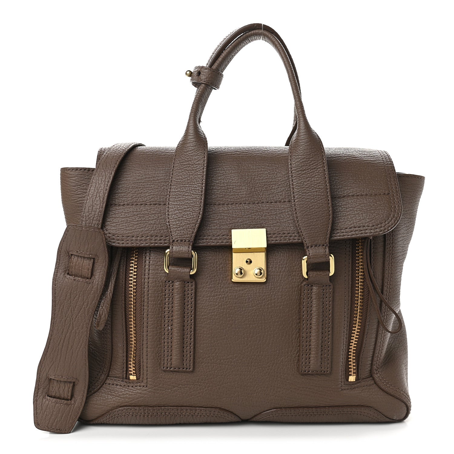 3.1 Phillip Lim Textured Calfskin Medium Pashli Satchel Taupe 1 of 13