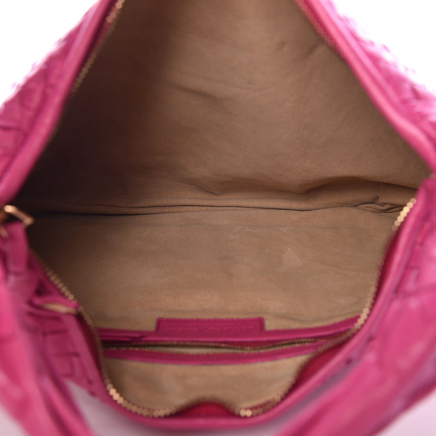 Nappa Intrecciato Medium Veneta Hobo Fuchsia