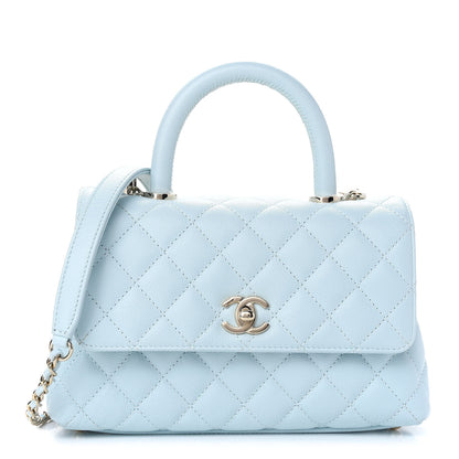 Chanel Caviar Quilted Mini Coco Handle Flap Light Blue 1 of 10