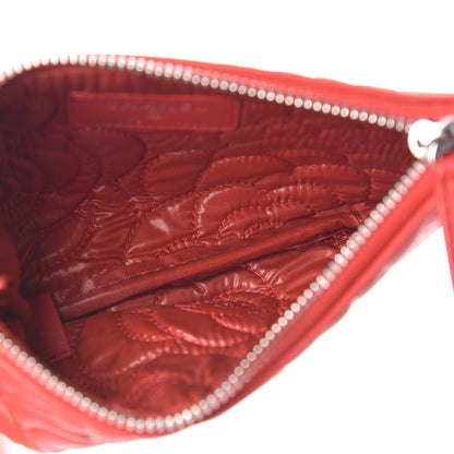 Chanel Goatskin Camellia Embossed Cosmetic Pouch Red 5 of 7