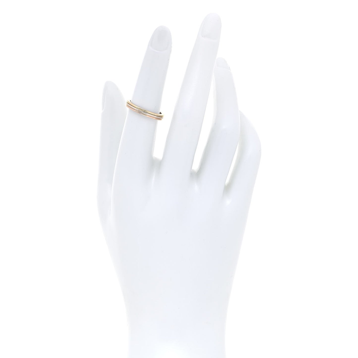 18K Pink White Yellow Gold 2.8mm Trinity Wedding Band Ring 51 5.75