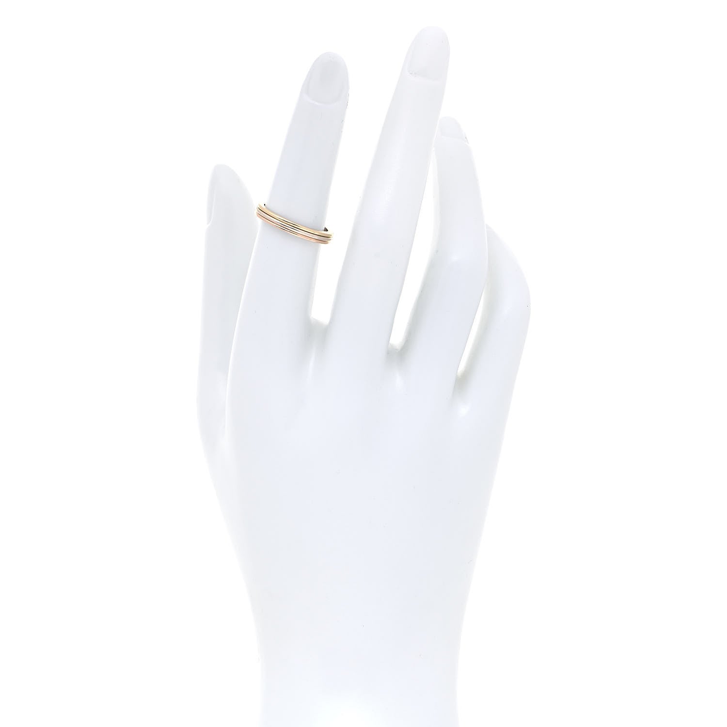 Cartier 18K Pink White Yellow Gold 2.8mm Trinity Wedding Band Ring 51 5.75 2 of 5
