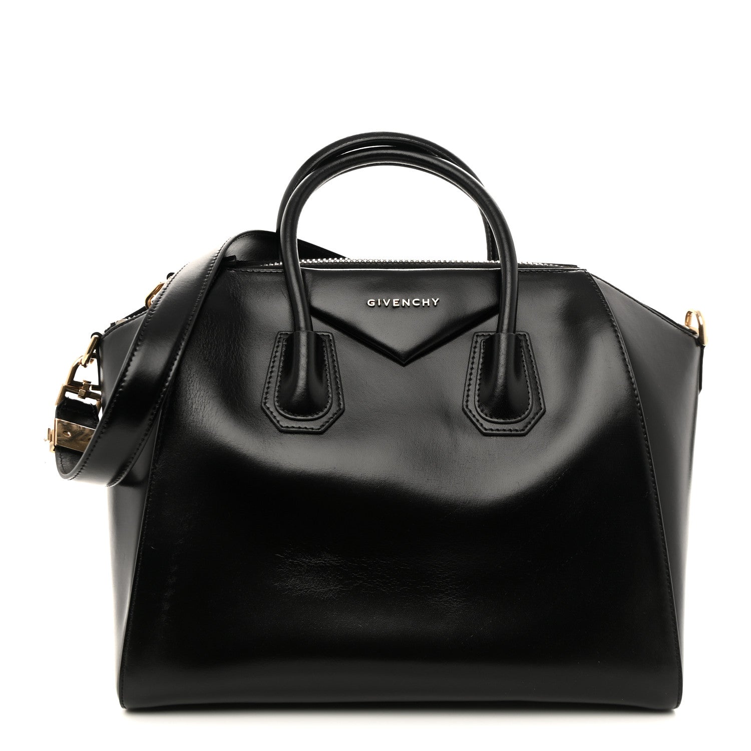 Givenchy Shiny Lord Calfskin Medium Antigona Black 1 of 14