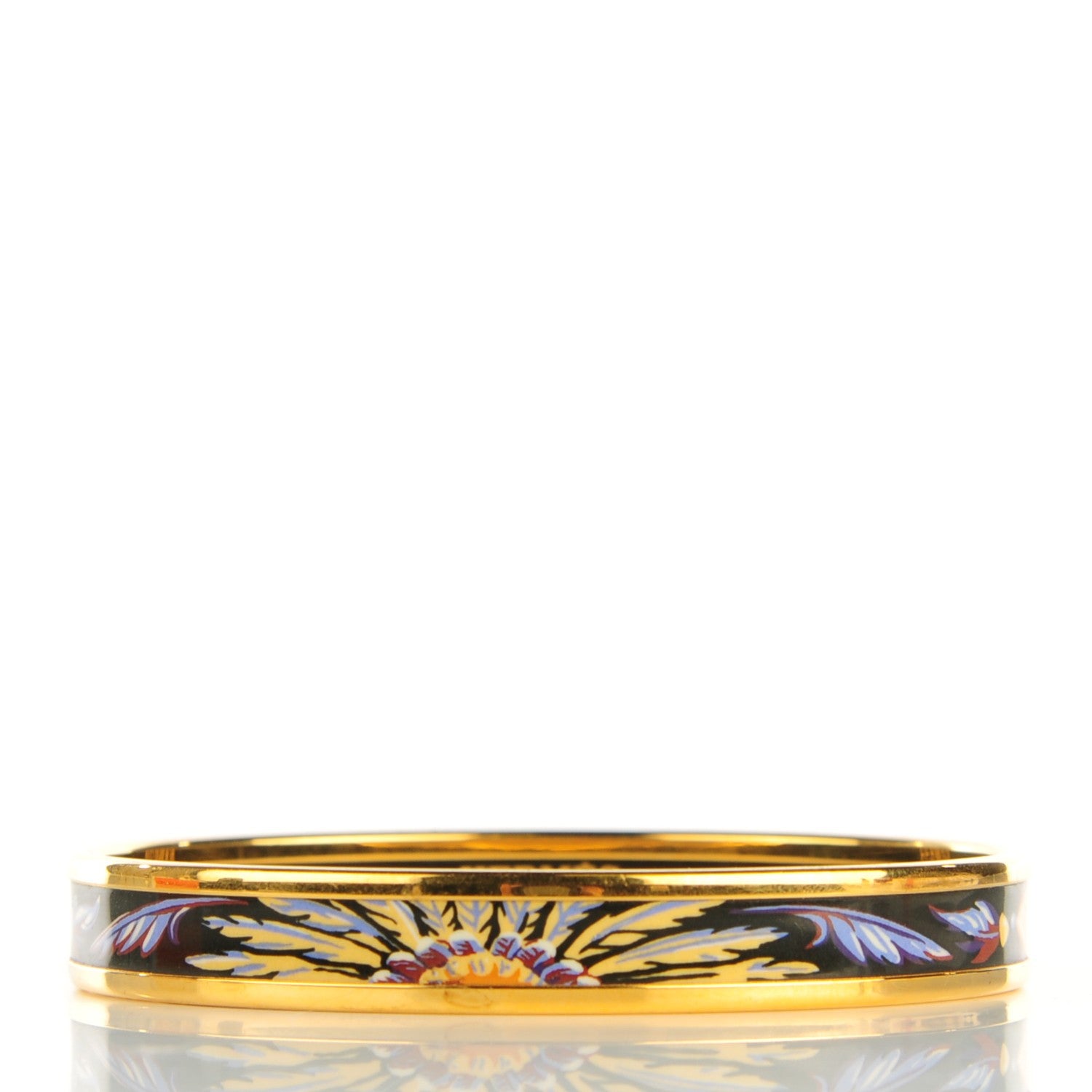 Hermes Enamel Printed Narrow Brazil Bracelet 62 1 of 6