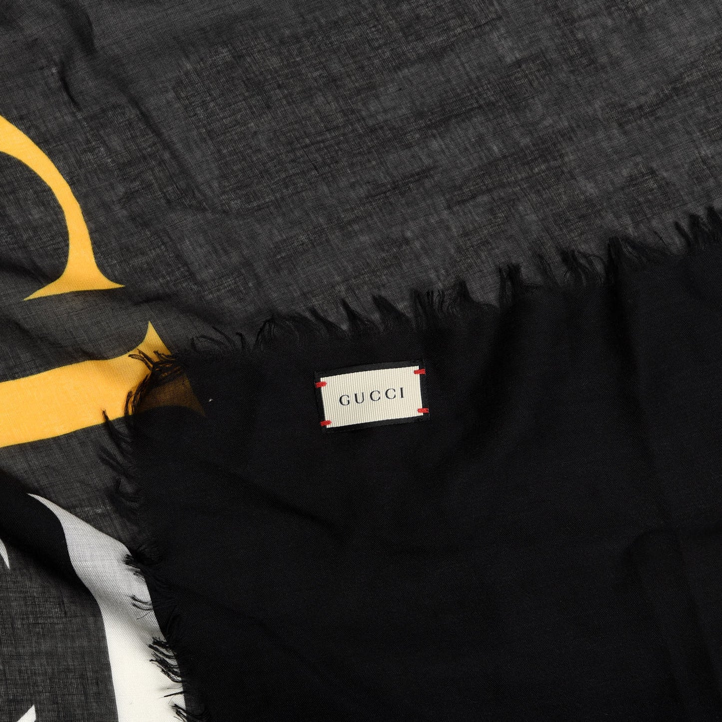 Modal Silk Logo Square Scarf Black