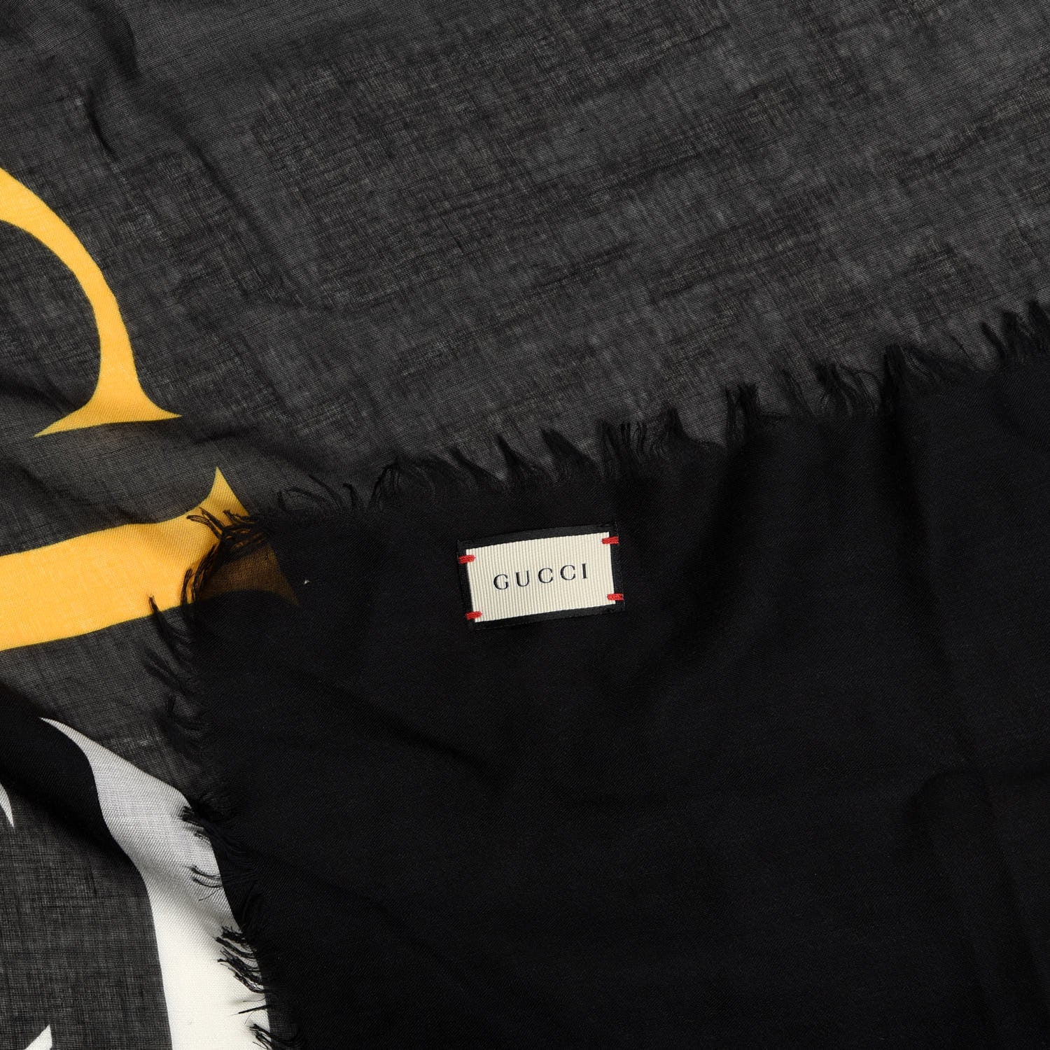 Gucci Modal Silk Logo Square Scarf Black 2 of 4