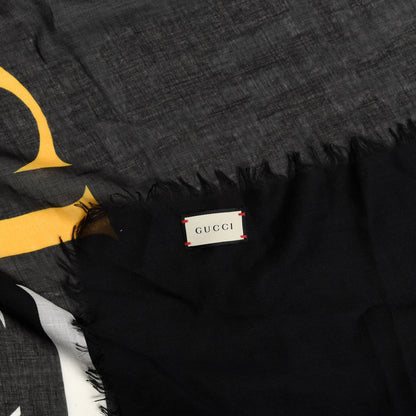 Gucci Modal Silk Logo Square Scarf Black 2 of 4