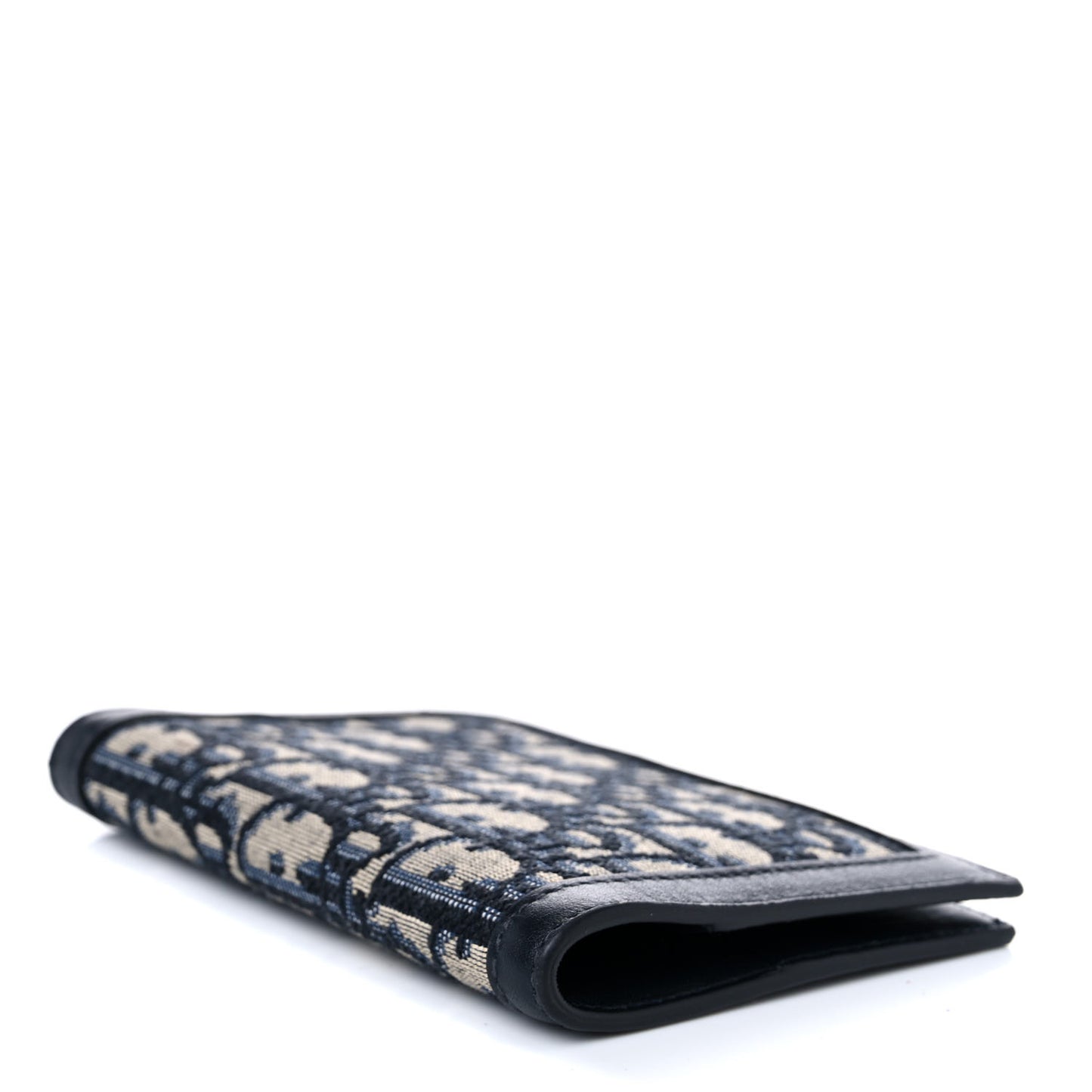 Calfskin Oblique Passport Holder Blue