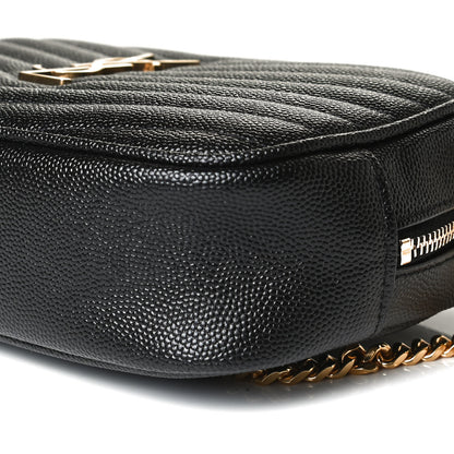 Saint Laurent Grain De Poudre Matelasse Monogram Mini Lou Camera Bag Black 9 of 13