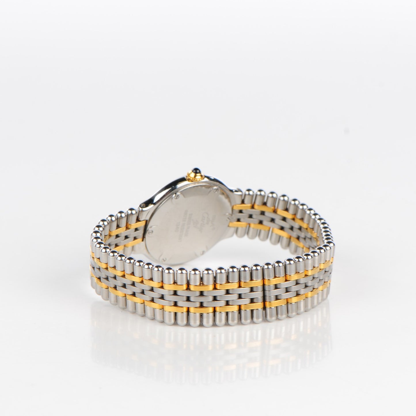 Stainless Steel 18K Yellow Gold 28mm Must De 21 Bullet Link Quartz Watch