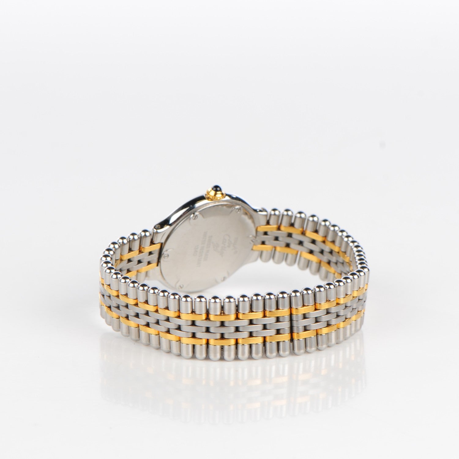 Cartier Stainless Steel 18K Yellow Gold 28mm Must De 21 Bullet Link Quartz Watch 7 of 8