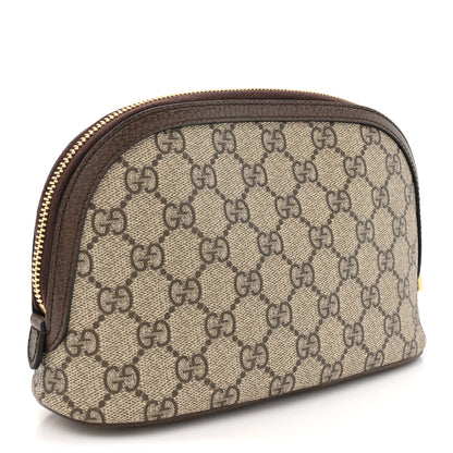 Gucci GG Supreme Monogram Textured Calfskin Web Large Ophidia Cosmetic Case Beige Ebony New Acero 3 of 7