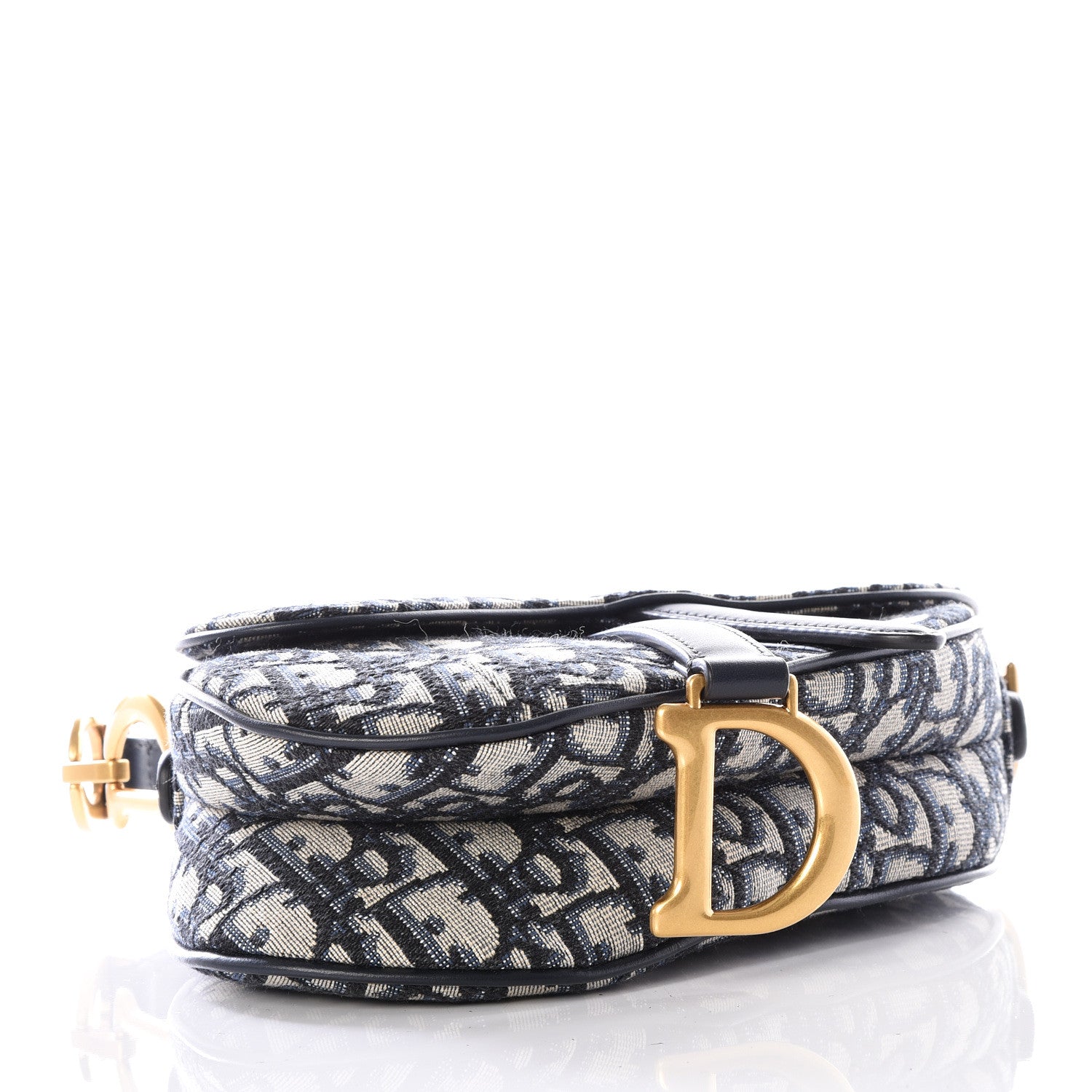 Christian Dior Oblique Mini Saddle Bag Blue 3 of 10
