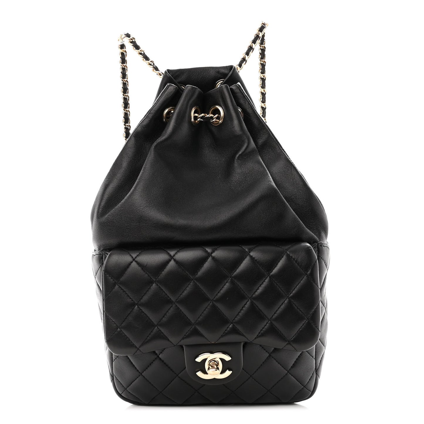 Lambskin Quilted Small in Seoul Backpack Black