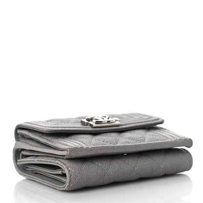 Chanel Caviar Quilted Small Boy Flap Wallet Grey 4 of 11
