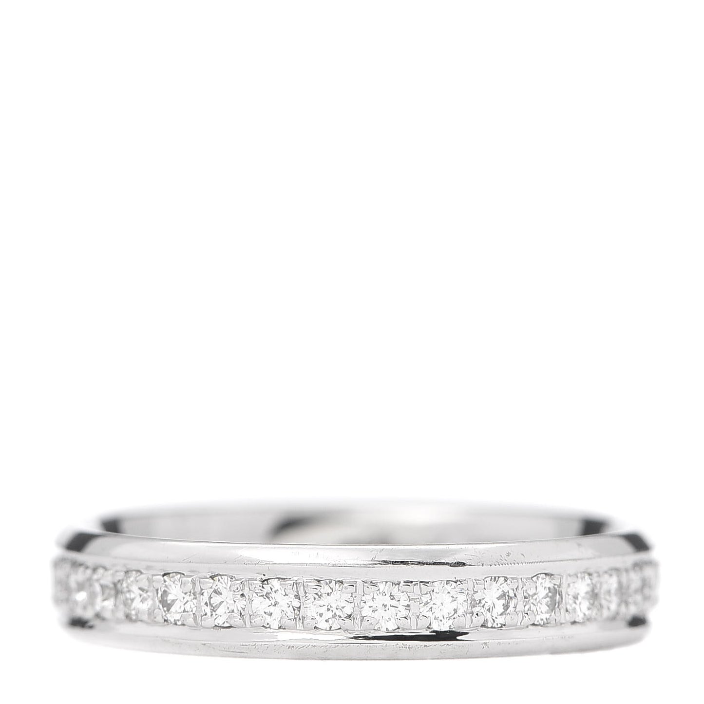 18K White Gold Diamond .51ct 3.5mm Wedding Band Ring 50 5.25