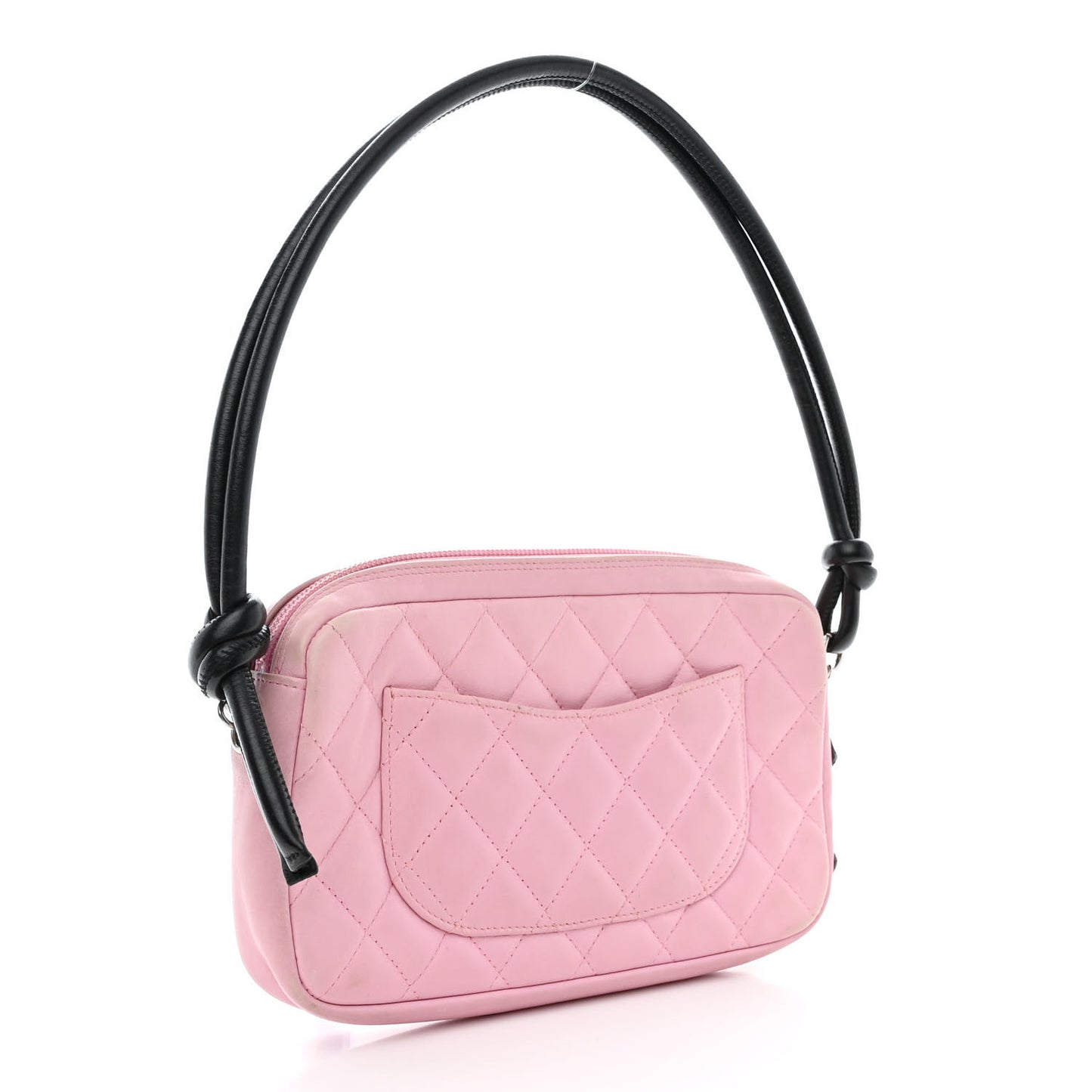 Calfskin Quilted Cambon Pochette Pink Black