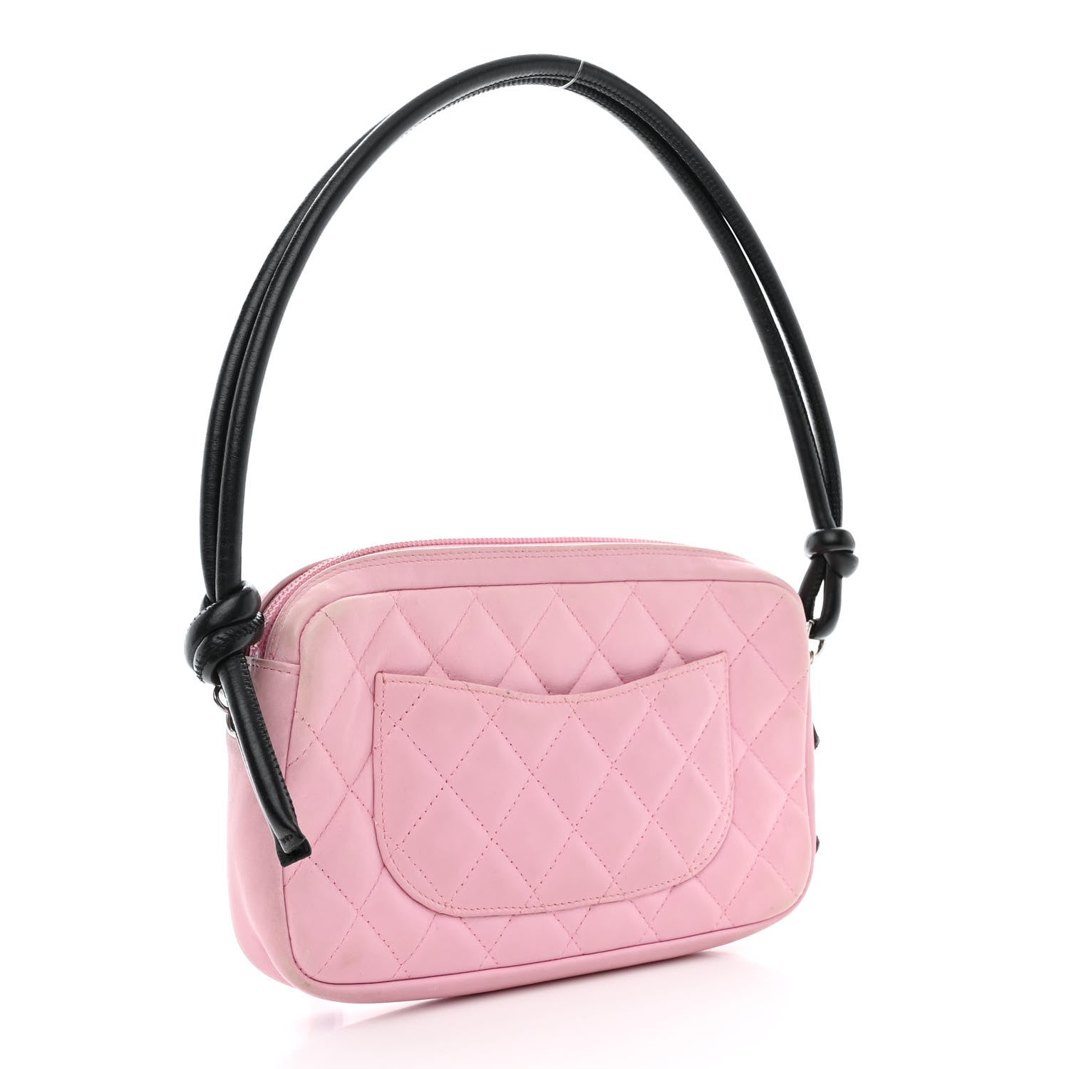 Chanel Calfskin Quilted Cambon Pochette Pink Black 3 of 10