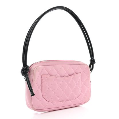Chanel Calfskin Quilted Cambon Pochette Pink Black 3 of 10