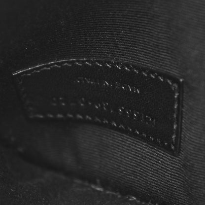 Saint Laurent Calfskin Crocodile Embossed Uptown Monogram Pouch Black 7 of 7
