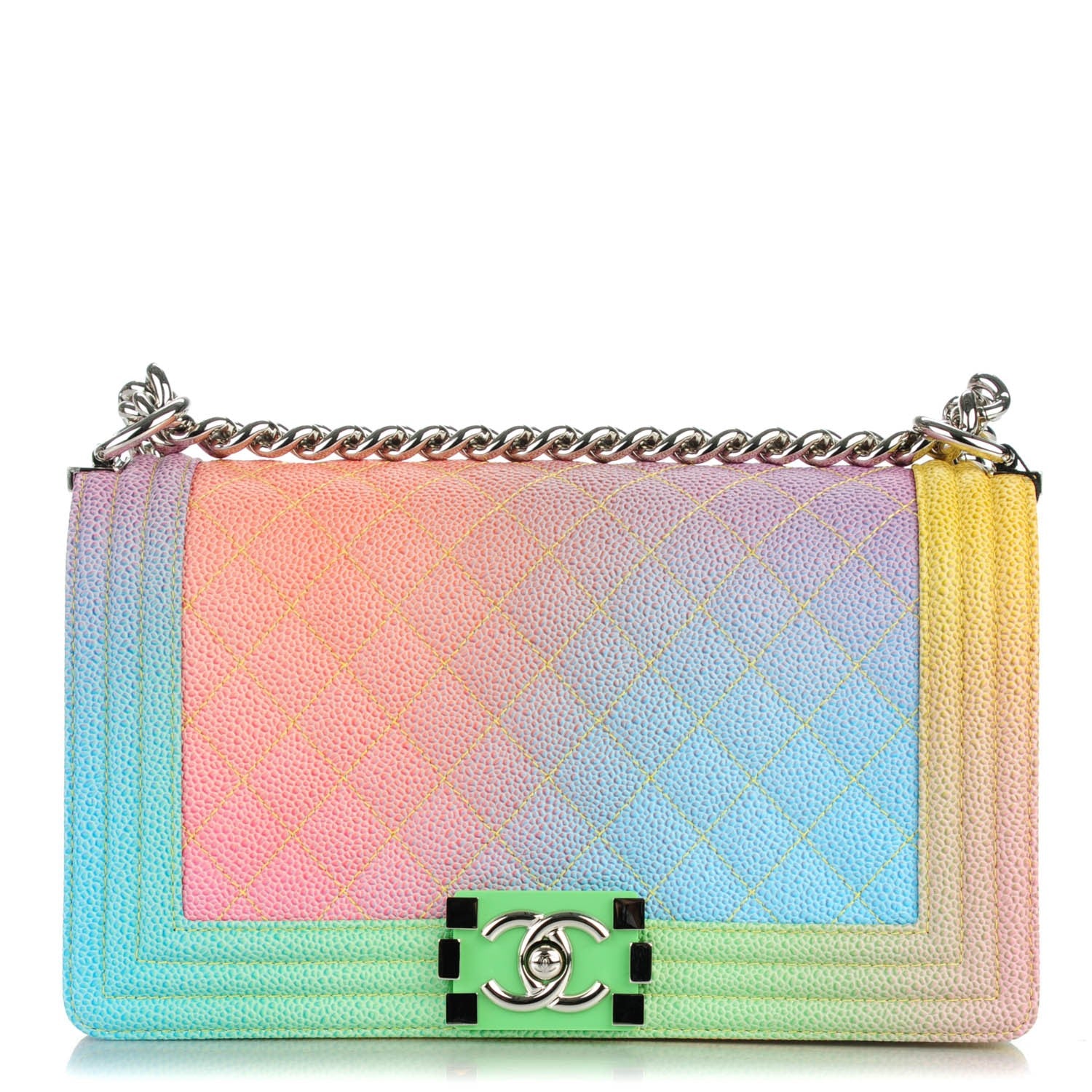 Chanel Caviar Quilted Medium Rainbow Boy Flap 1 of 7