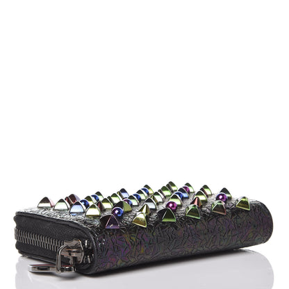 Christian Louboutin Metallic Patent Spikes Panettone Coin Purse Black Multicolor Metal 4 of 9