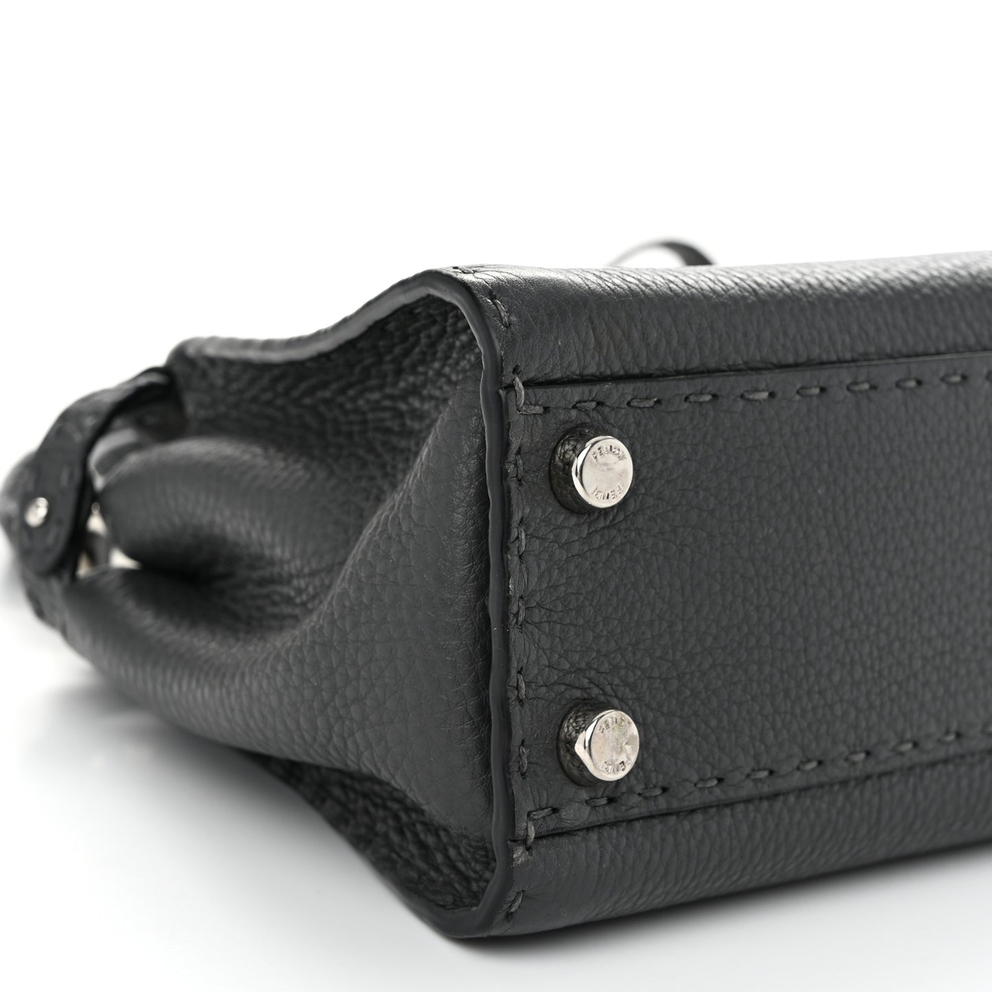 Cuoio Romano Selleria Bi-Color Mini Peekaboo Iconic Satchel Asfalto Latte