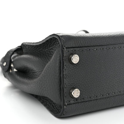 Fendi Cuoio Romano Selleria Bi-Color Mini Peekaboo Iconic Satchel Asfalto Latte 9 of 10