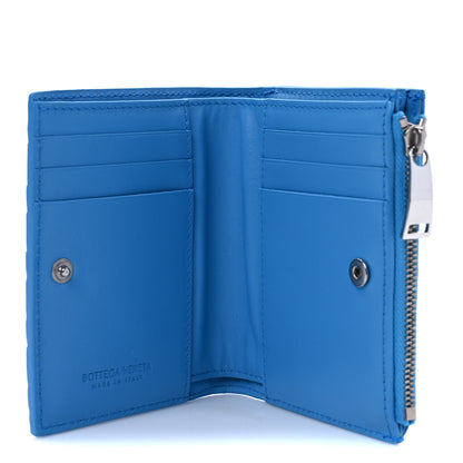 Bottega Veneta Nappa Intrecciato Bifold Zip Wallet Blue 5 of 6