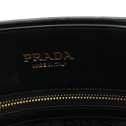 Prada Soft Calfskin Triangolo Symbole Embossed Medium Tote Black 6 of 10