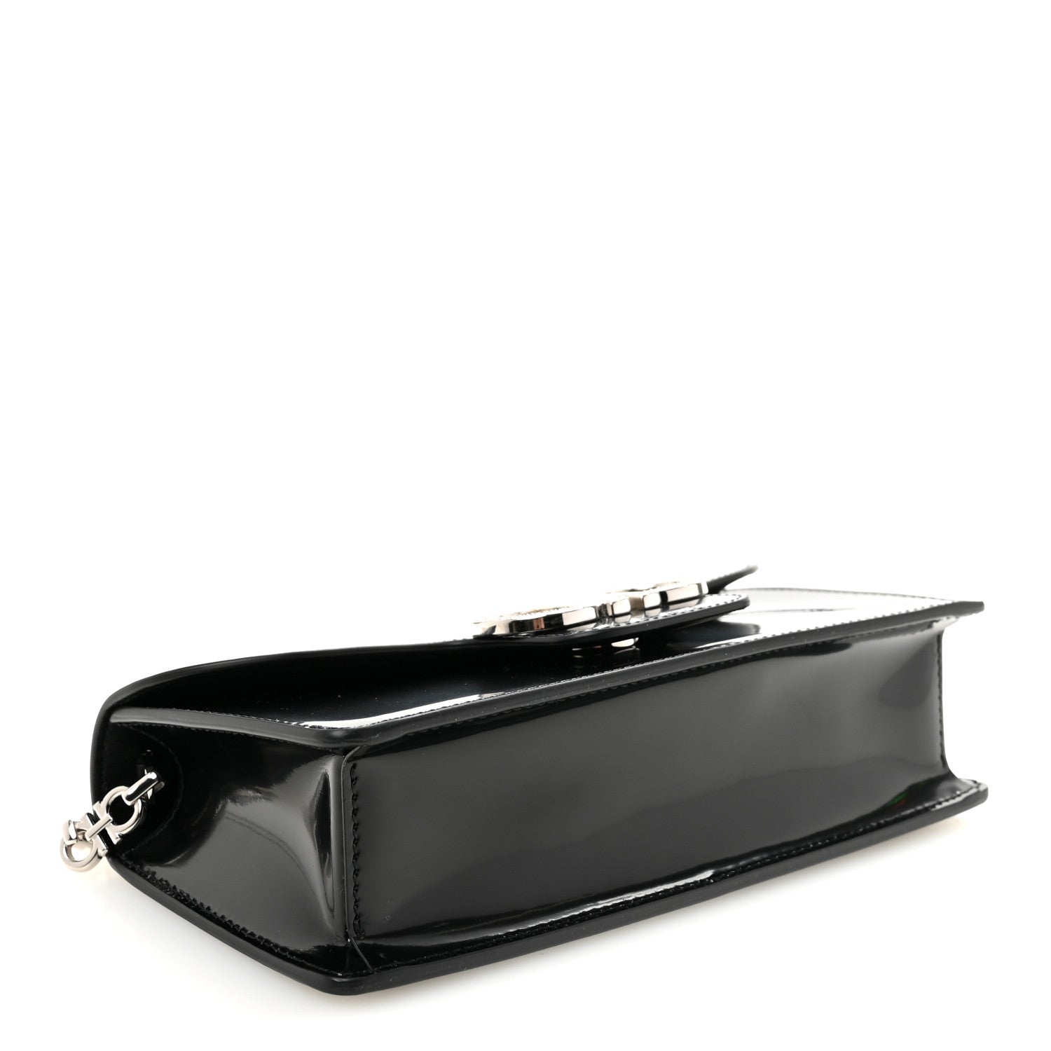 Salvatore Ferragamo Calfskin Crystal Double Gancini Mini Bag Black 4 of 9