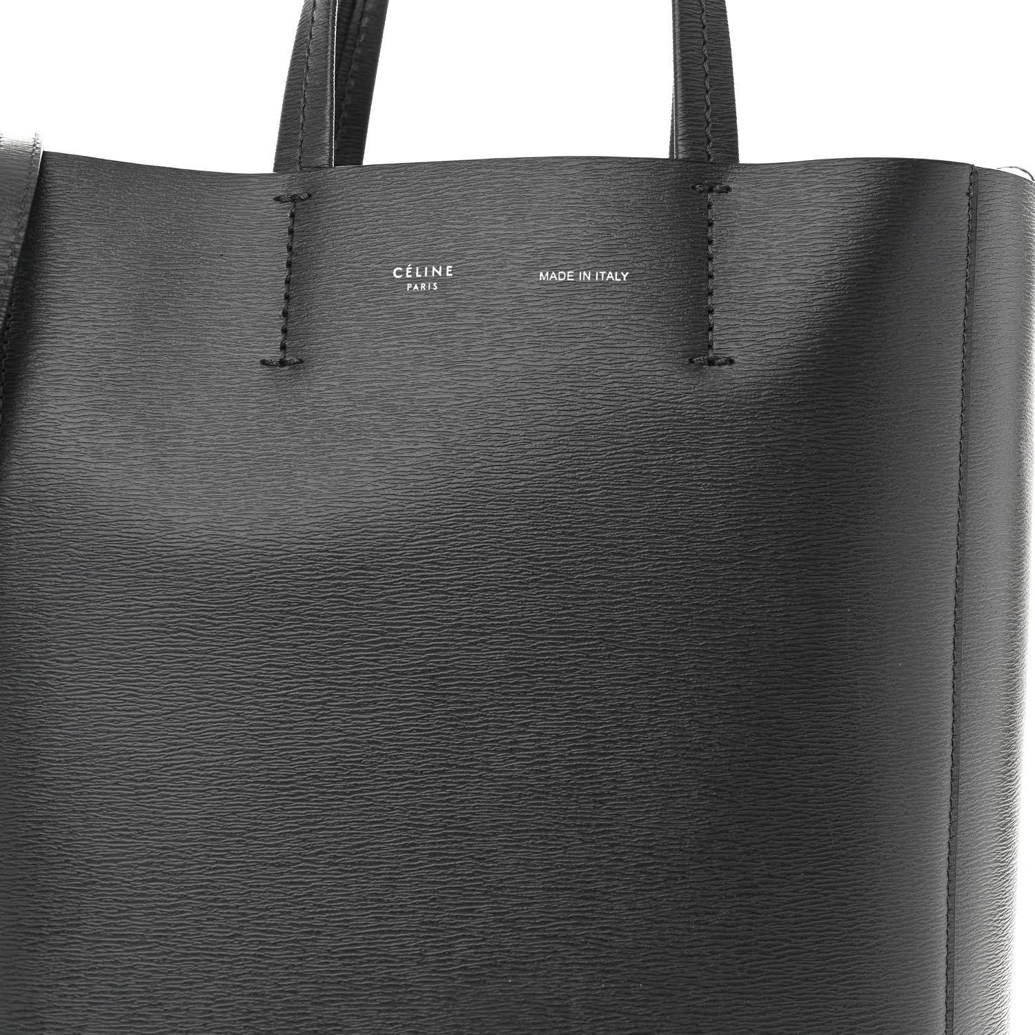 Celine Grained Calfskin Small Vertical Cabas Black 7 of 11