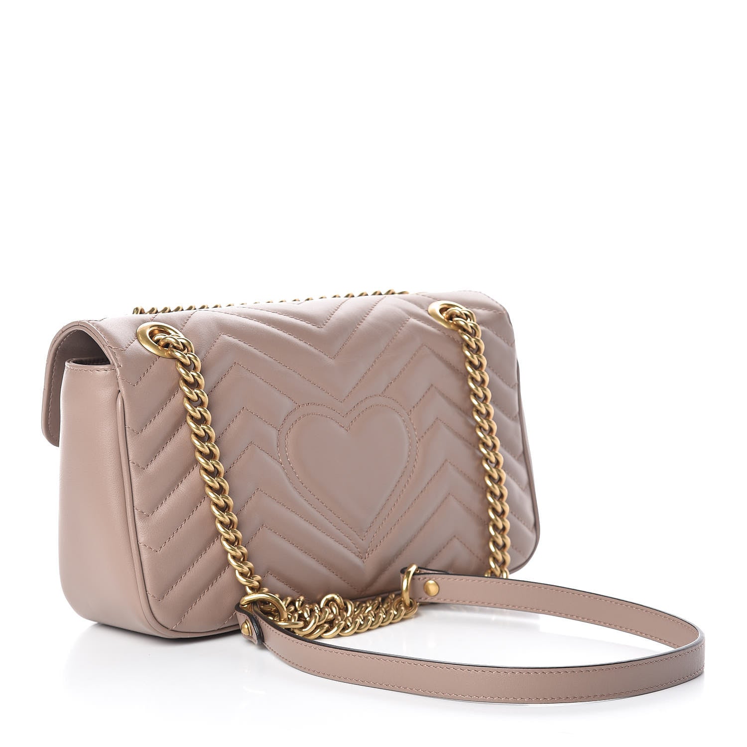 Gucci Calfskin Matelasse Small GG Marmont Shoulder Bag Porcelain Rose 3 of 11