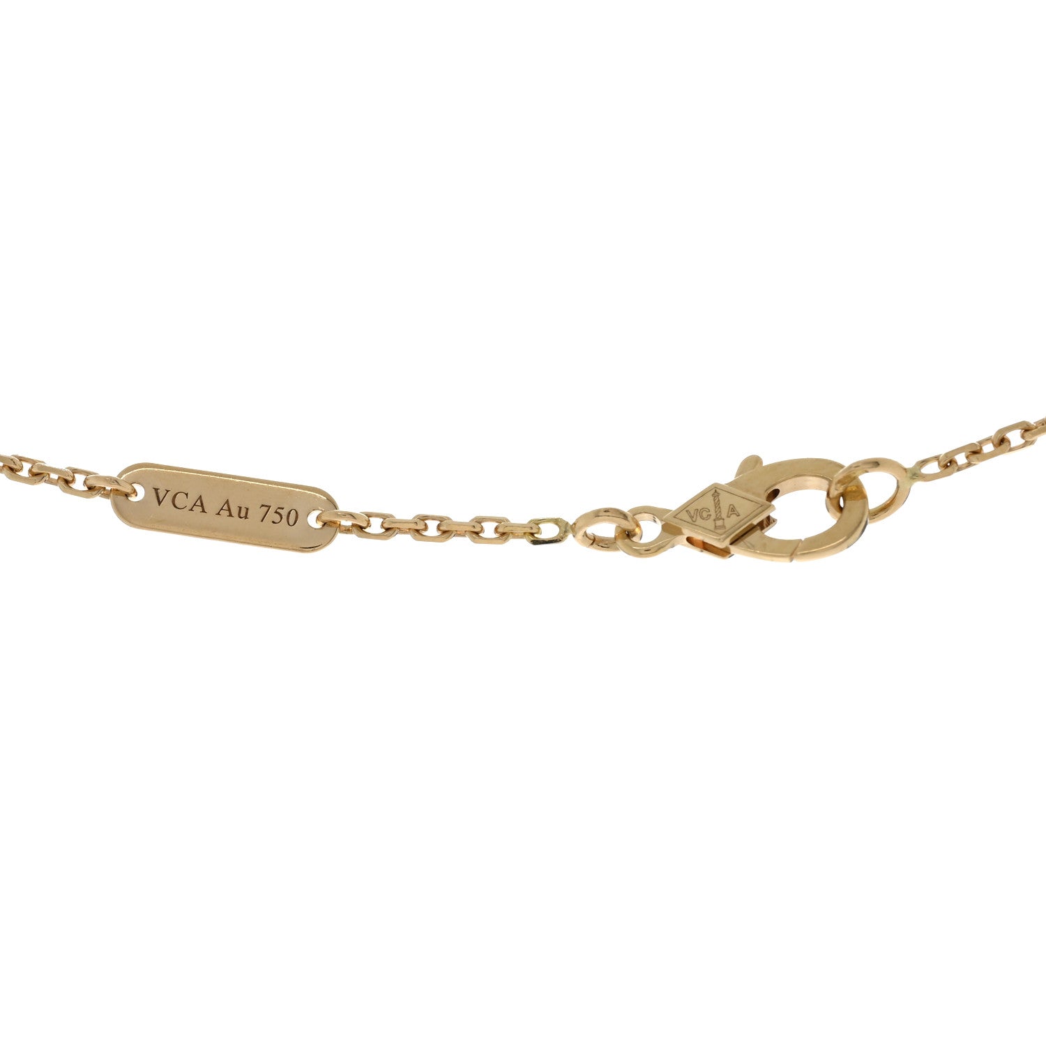 Van Cleef & Arpels 18K Yellow Gold Mother of Pearl Vintage Alhambra Pendant Necklace 4 of 5