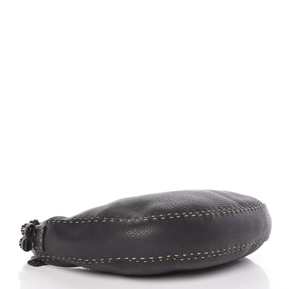 Fendi Calfskin Romano Selleria Shoulder Bag Black 4 of 13