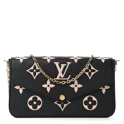Louis Vuitton Empreinte Monogram Giant Felicie Pochette Black Beige 1 of 4