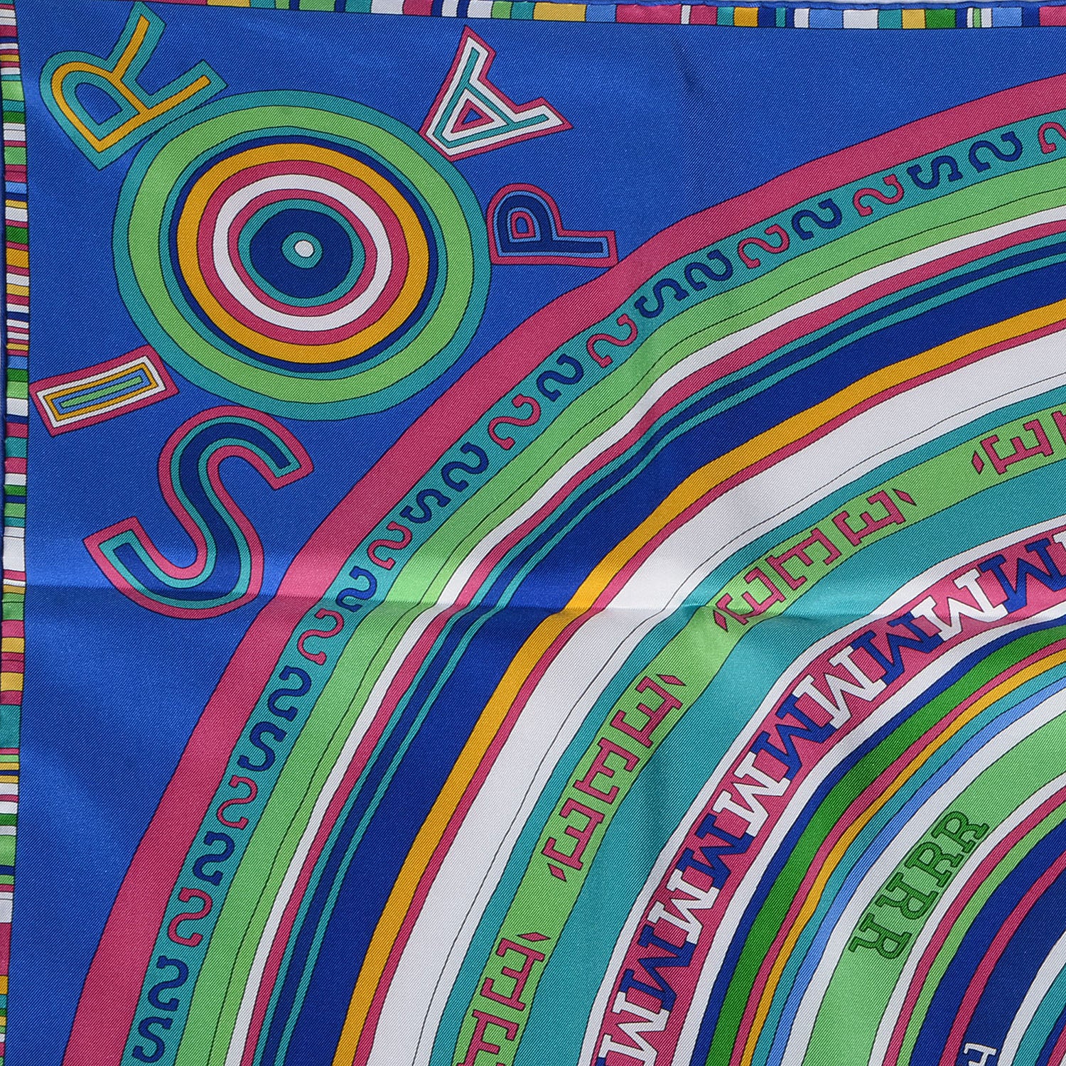 Hermes Silk Tohu Bohu Scarf 90 Bleu Dur Vert Veronese Rose 4 of 7
