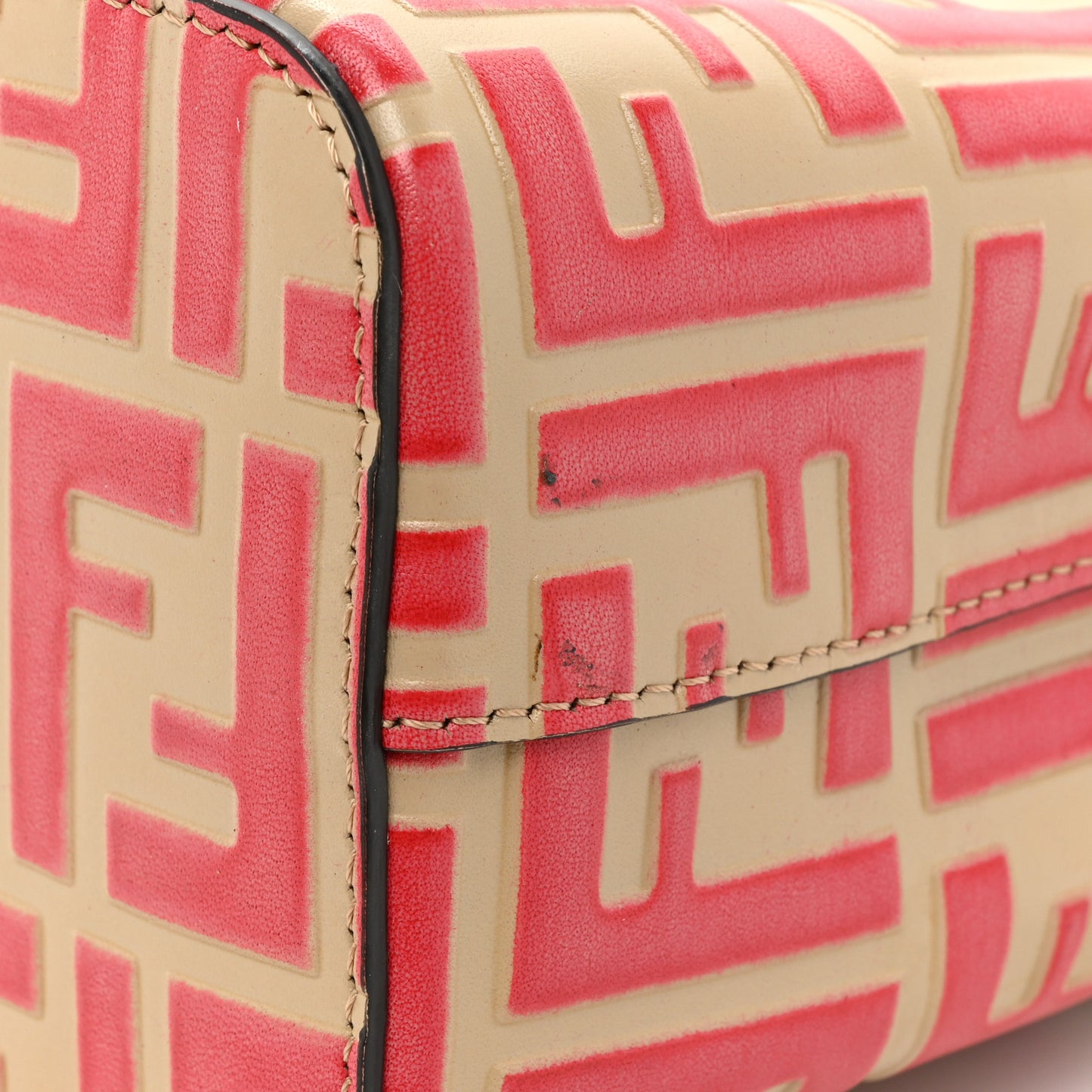 Vitello Liberty F is Fendi FF Embossed Mini Mon Tresor Bucket Bag Amido Fiamma