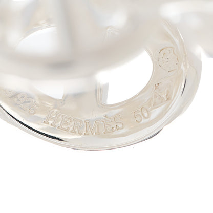 Hermes Sterling Silver GM Chaine d'Ancre Enchainee Band Ring 50 5.25 5 of 5