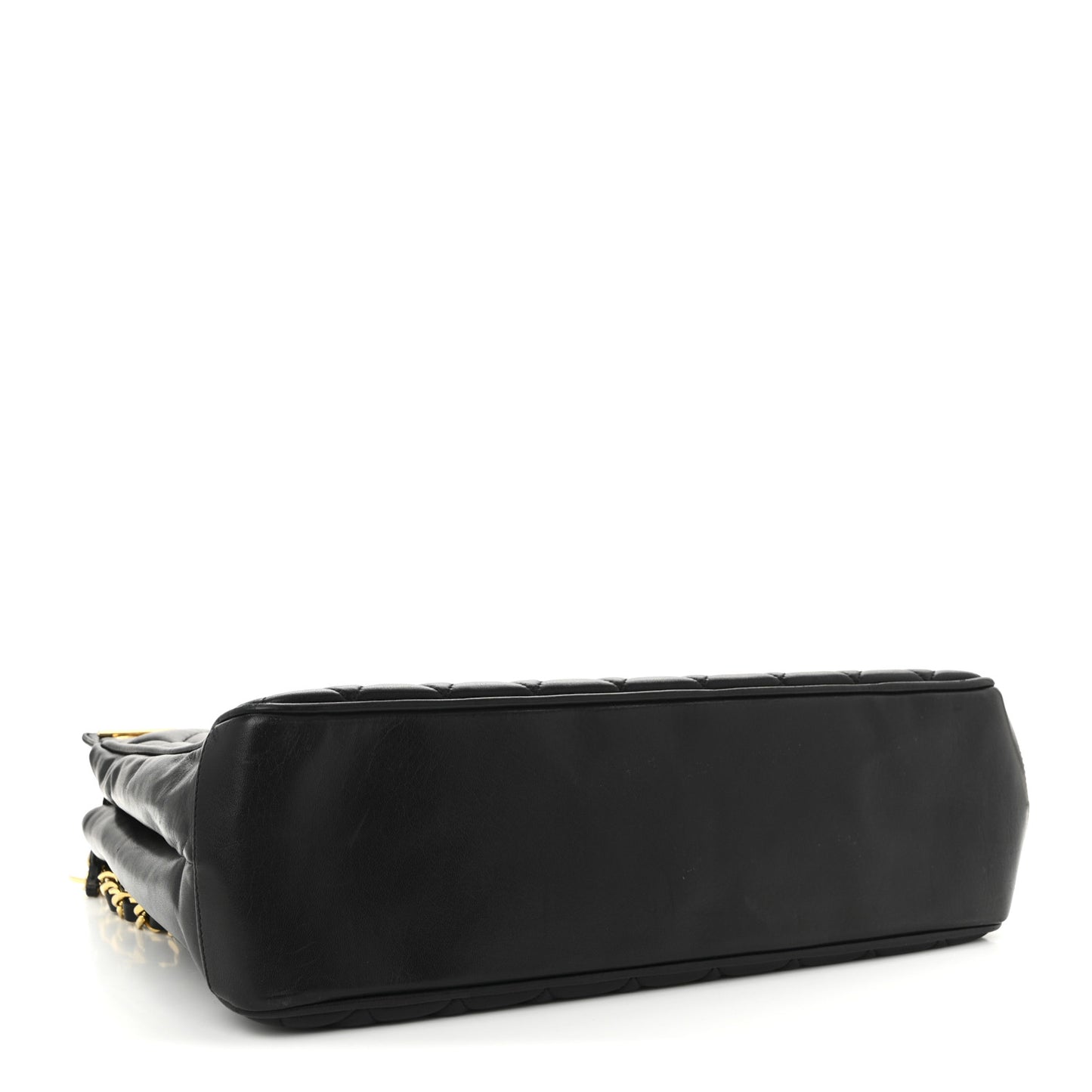 Lambskin Quilted Shopping Tote Black