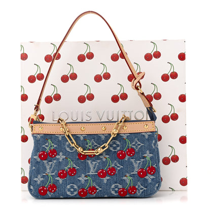Louis Vuitton LV X TM Monogram Denim Cerises Pochette Accessories Blue 10 of 10