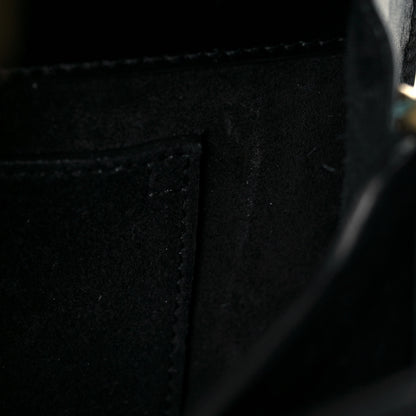 Saint Laurent Suede Leopard Print Mini Classic Monogram Cassandra Top Handle Manto Naturale Black 10 of 11