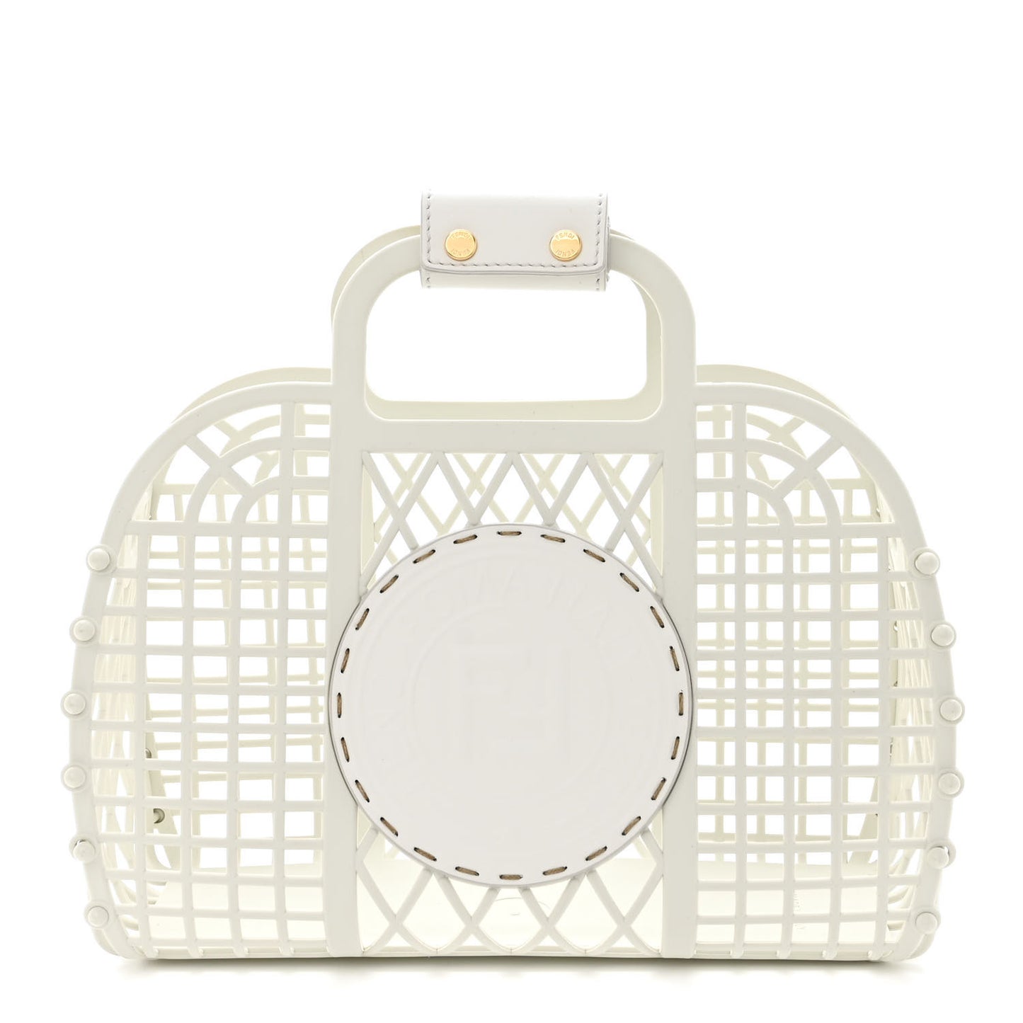 Recycled Plastic Vitello Liberty Matte Small Fendi Basket White Ice
