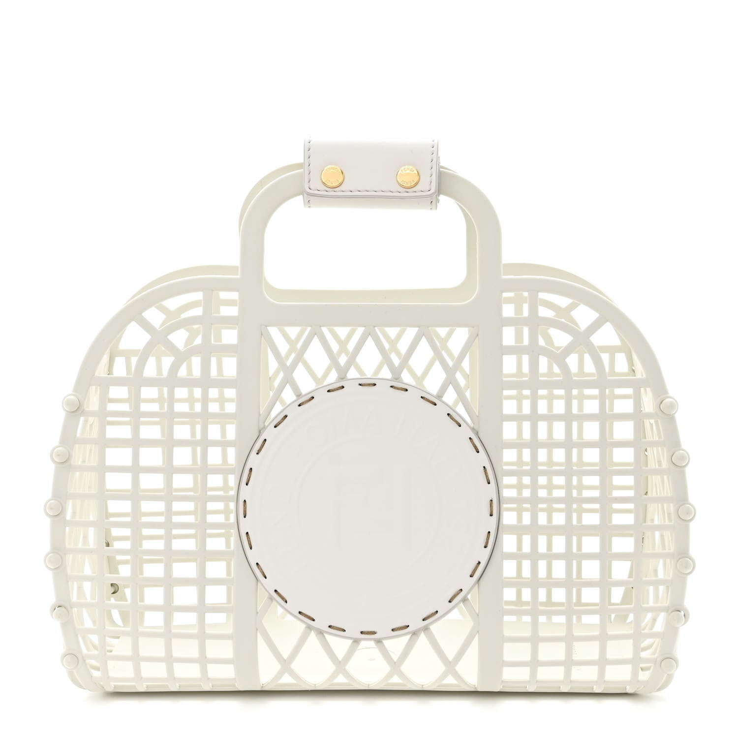 Fendi Recycled Plastic Vitello Liberty Matte Small Fendi Basket White Ice 1 of 11
