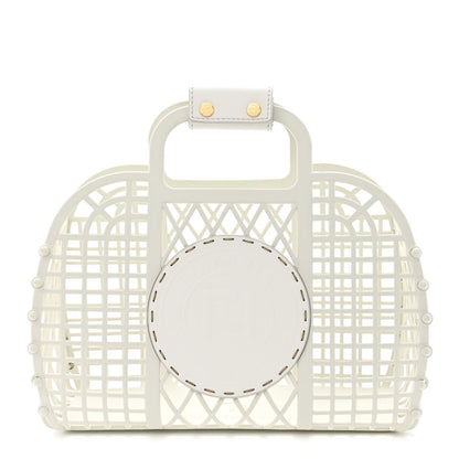 Fendi Recycled Plastic Vitello Liberty Matte Small Fendi Basket White Ice 1 of 11