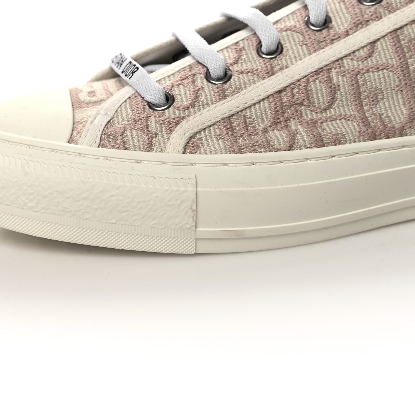 Canvas Oblique Walk'N'Dior Low Top Sneakers 39.5 Powder Nude